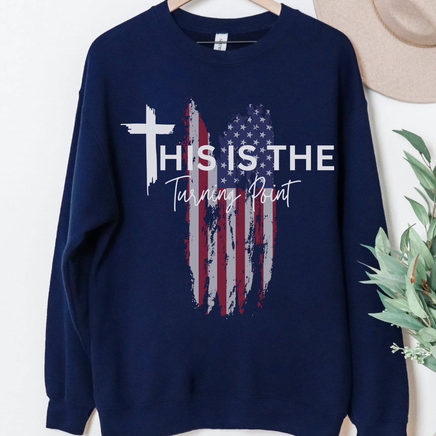 Turning Point Flag Sweatshirt – Stand Strong: Charlie Kirk Collection