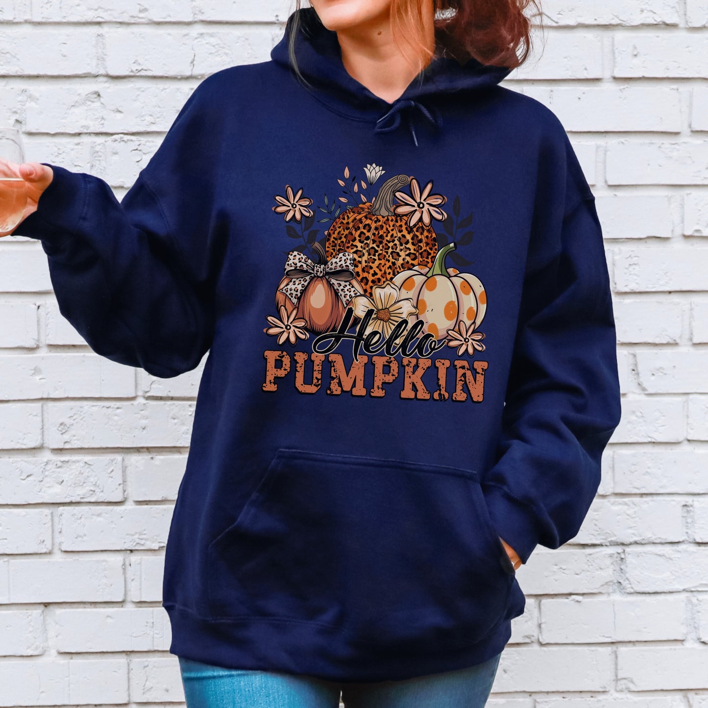 Hello Pumpkin Hoodie – Gildan Unisex Fall Sweatshirt