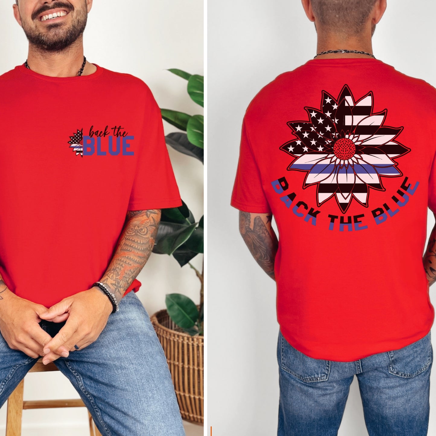 “Back the Blue” Sunflower T-Shirt | Patriot Collection