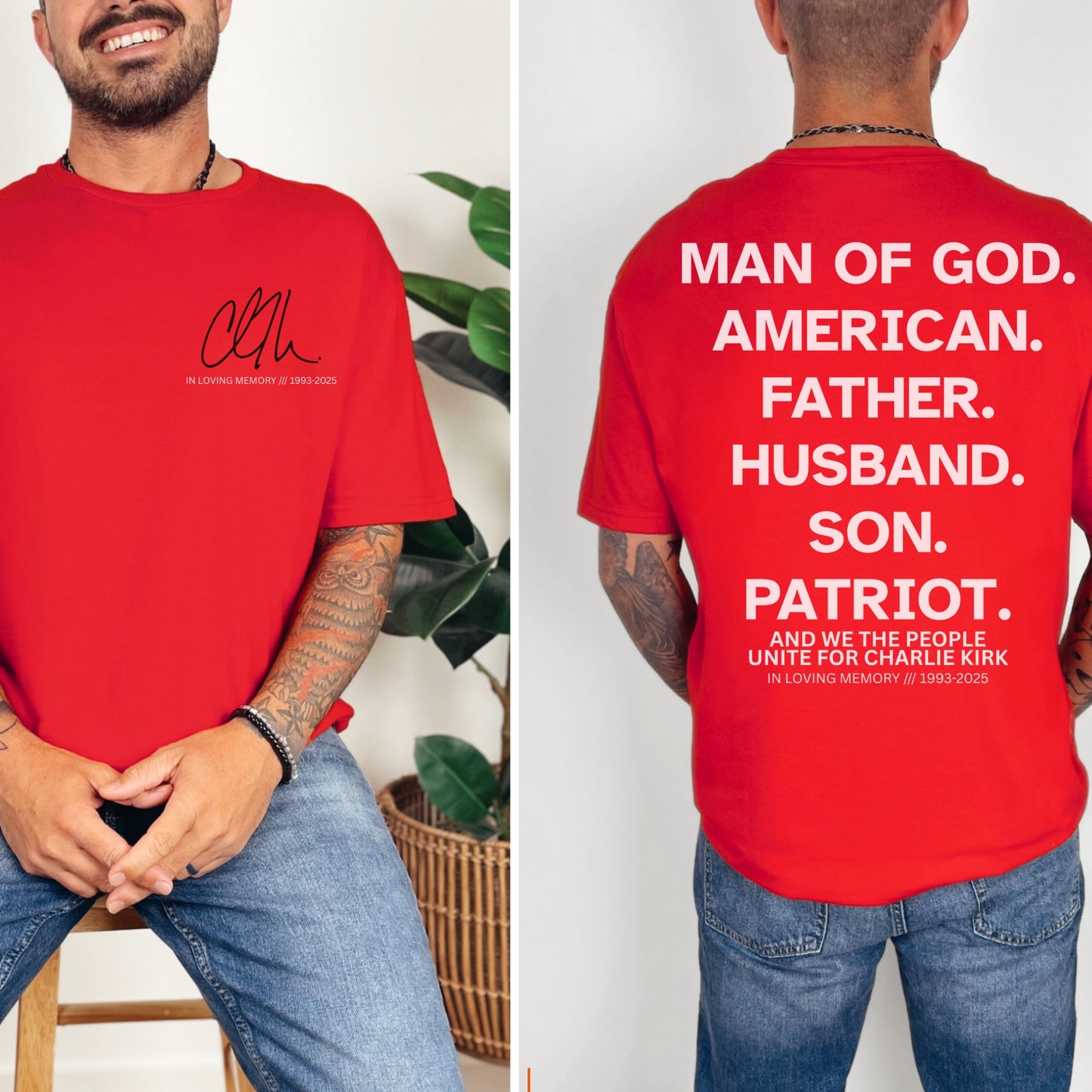 “Man of God. American. Father. Husband. Son. Patriot.” Memorial T-Shirt | Patriot Collection