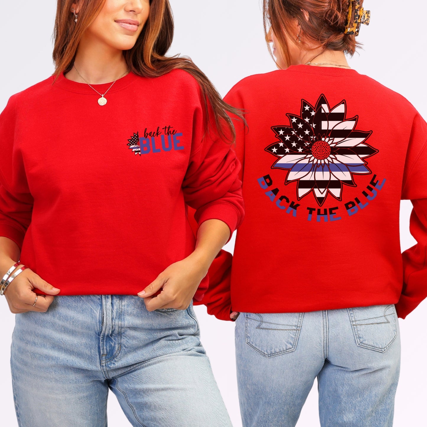 “Back the Blue” Sunflower Crewneck | Patriot Collection