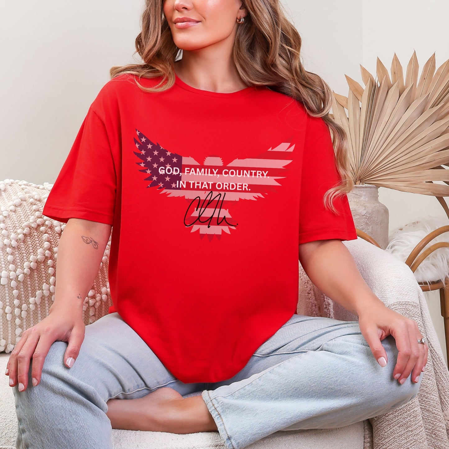 God, Family, Country Tee – Stand Strong: Charlie Kirk Collection