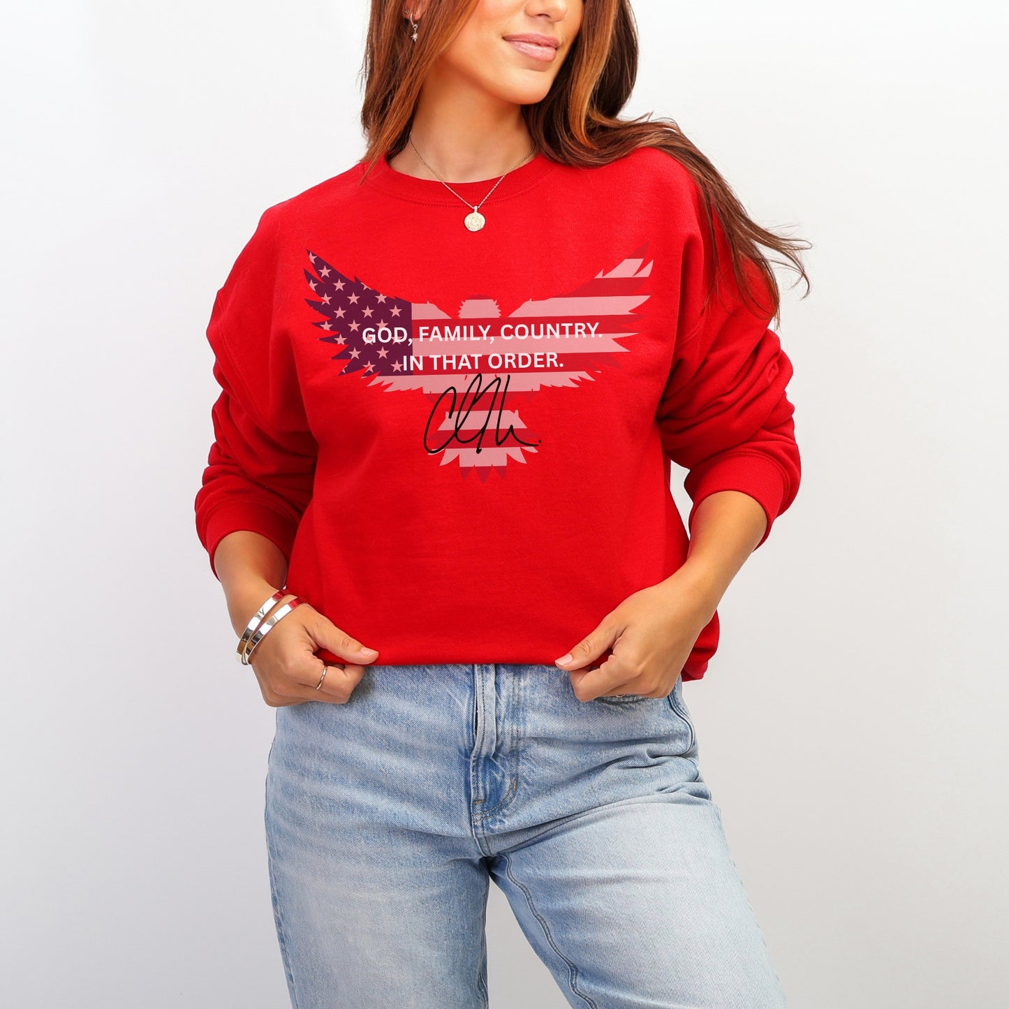 God, Family, Country Sweatshirt – Stand Strong: Charlie Kirk Collection