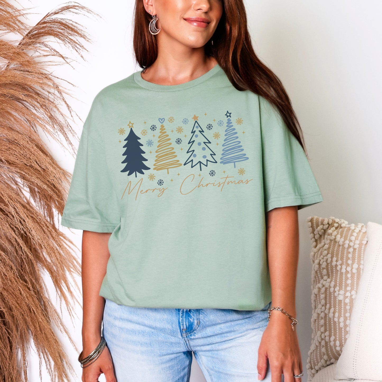Golden Tree Merry Christmas Tee