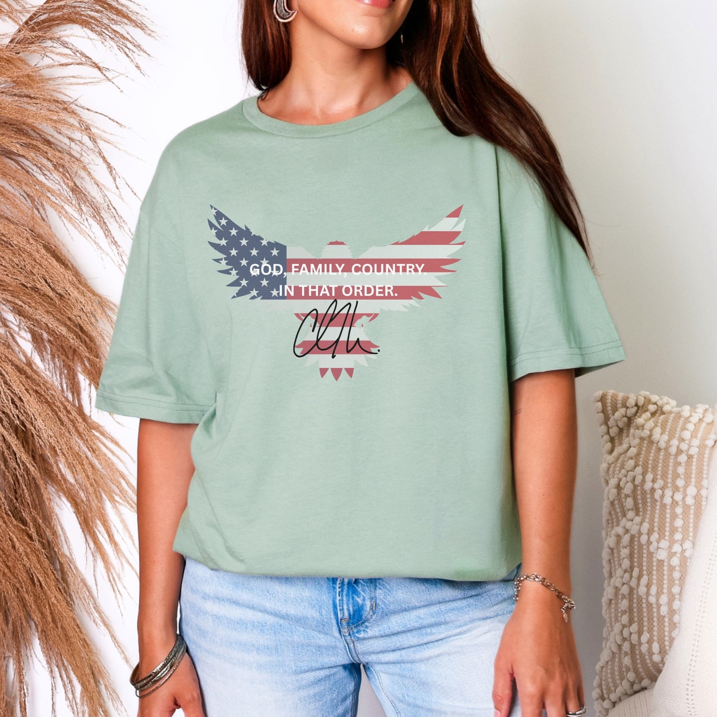 God, Family, Country Tee – Stand Strong: Charlie Kirk Collection