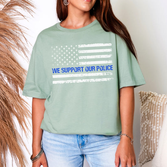“We Support Our Police” Thin Blue Line T-Shirt | Patriot Collection