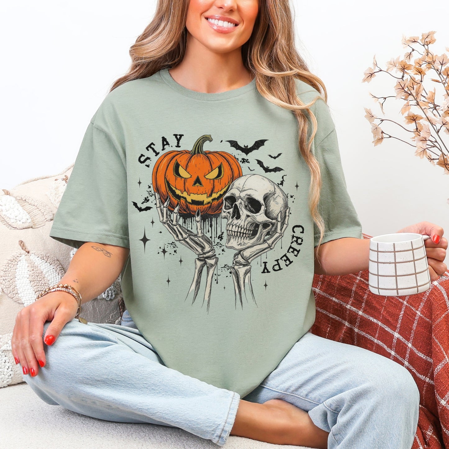 Stay Creepy Gildan SoftStyle Tee – Unisex Halloween Graphic T-Shirt