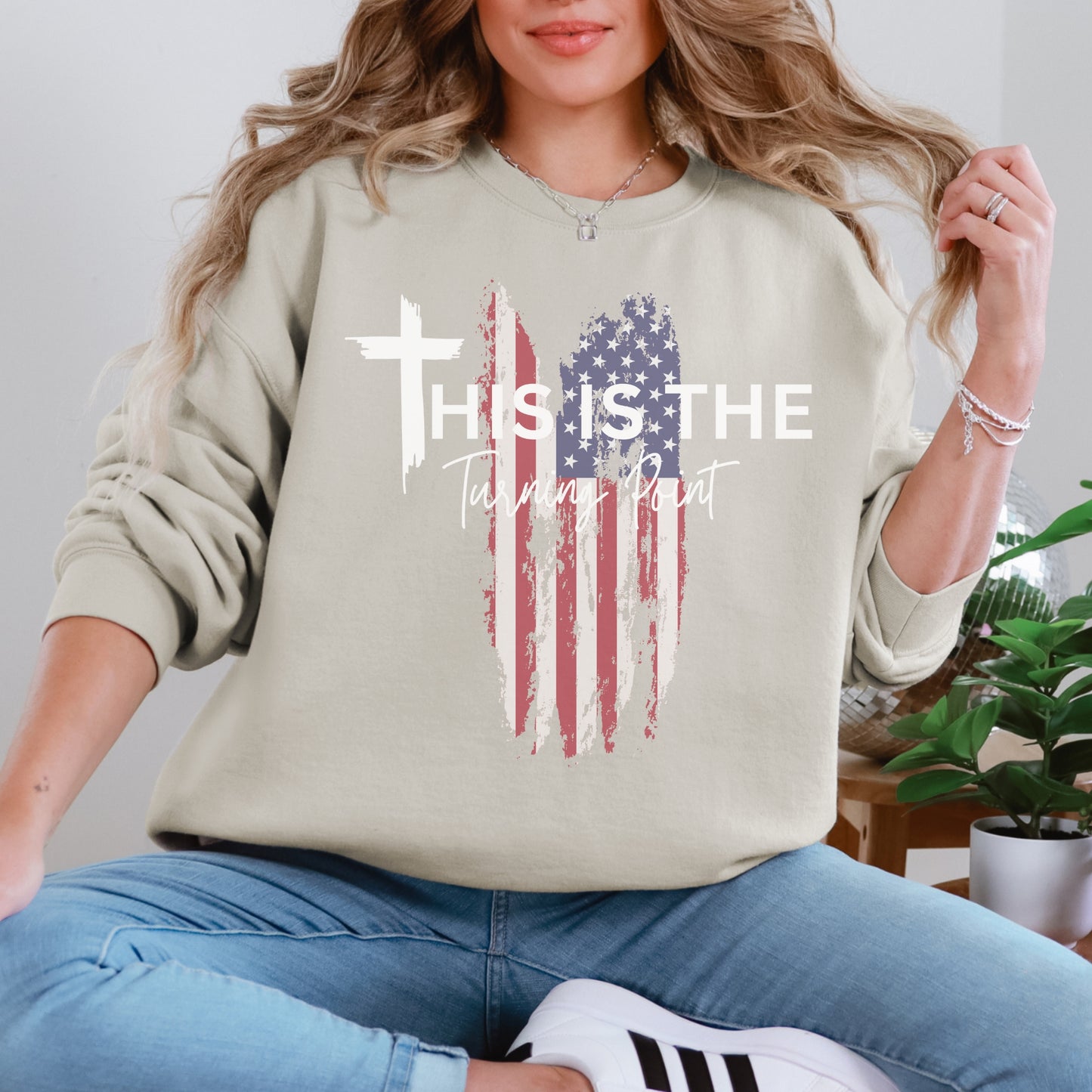 Turning Point Flag Sweatshirt – Stand Strong: Charlie Kirk Collection
