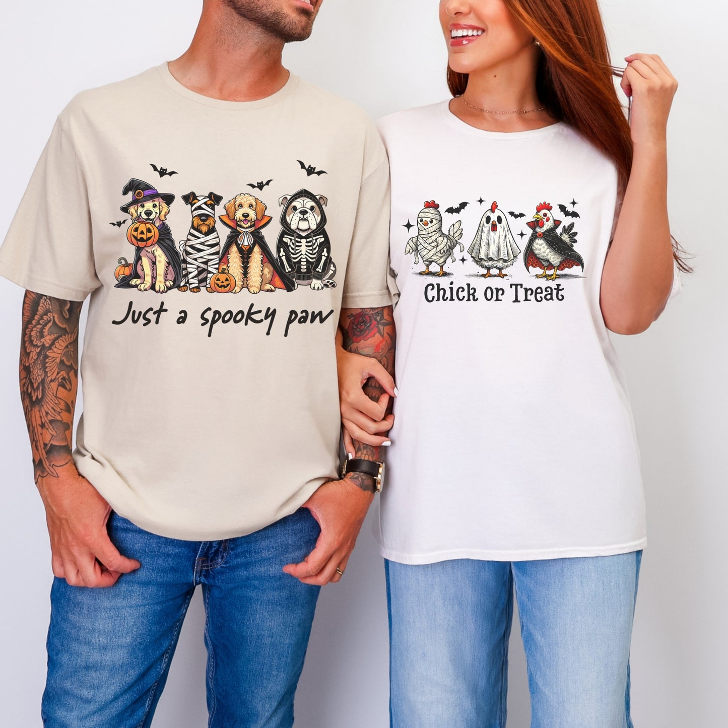 Just a Spooky Paw Gildan Softstyle Tee – Halloween Dog Lover Shirt