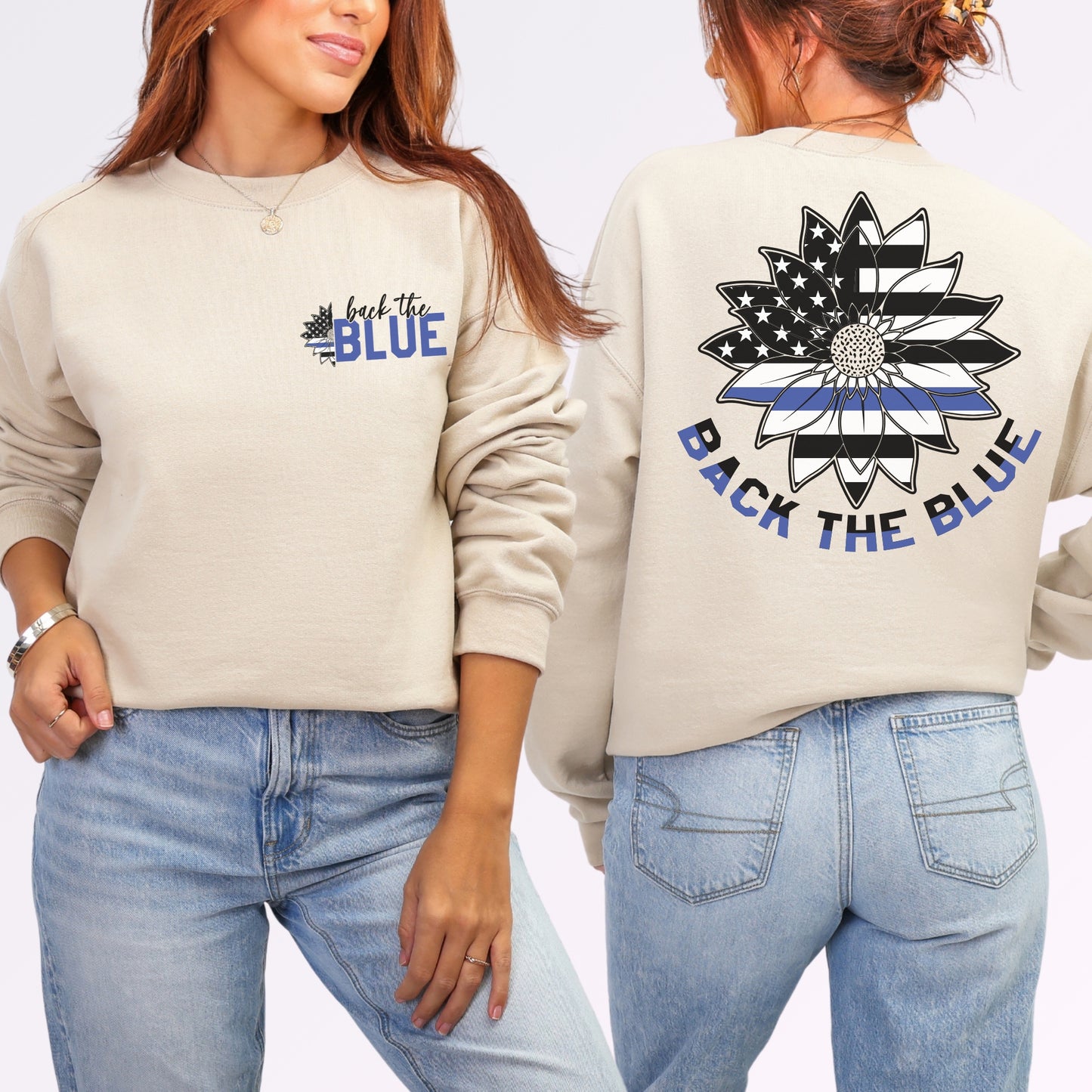 “Back the Blue” Sunflower Crewneck | Patriot Collection