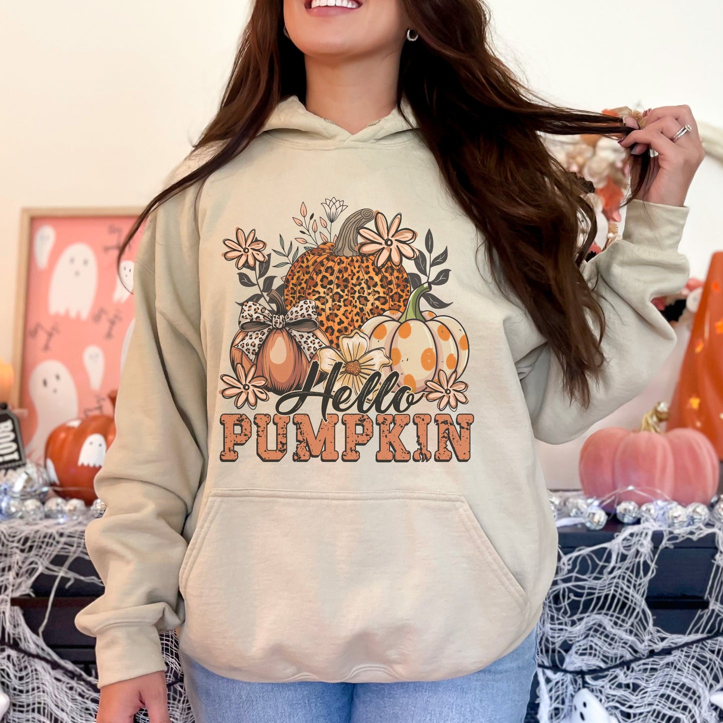 Hello Pumpkin Hoodie – Gildan Unisex Fall Sweatshirt