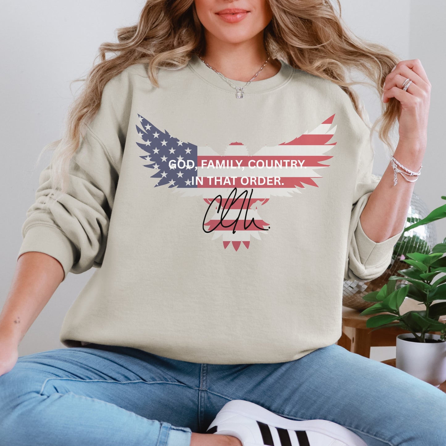 God, Family, Country Sweatshirt – Stand Strong: Charlie Kirk Collection
