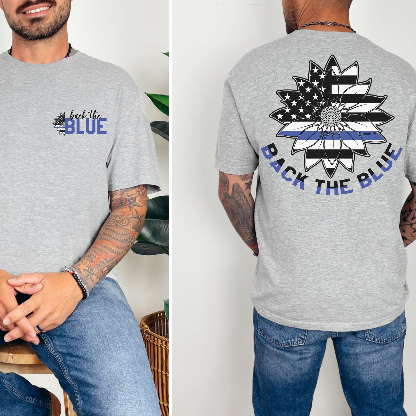 “Back the Blue” Sunflower T-Shirt | Patriot Collection