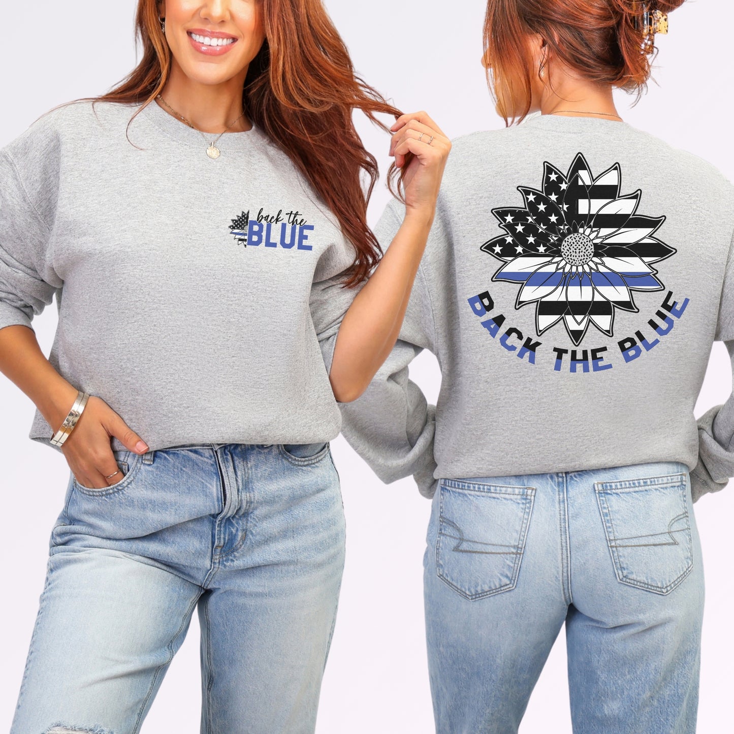 “Back the Blue” Sunflower Crewneck | Patriot Collection
