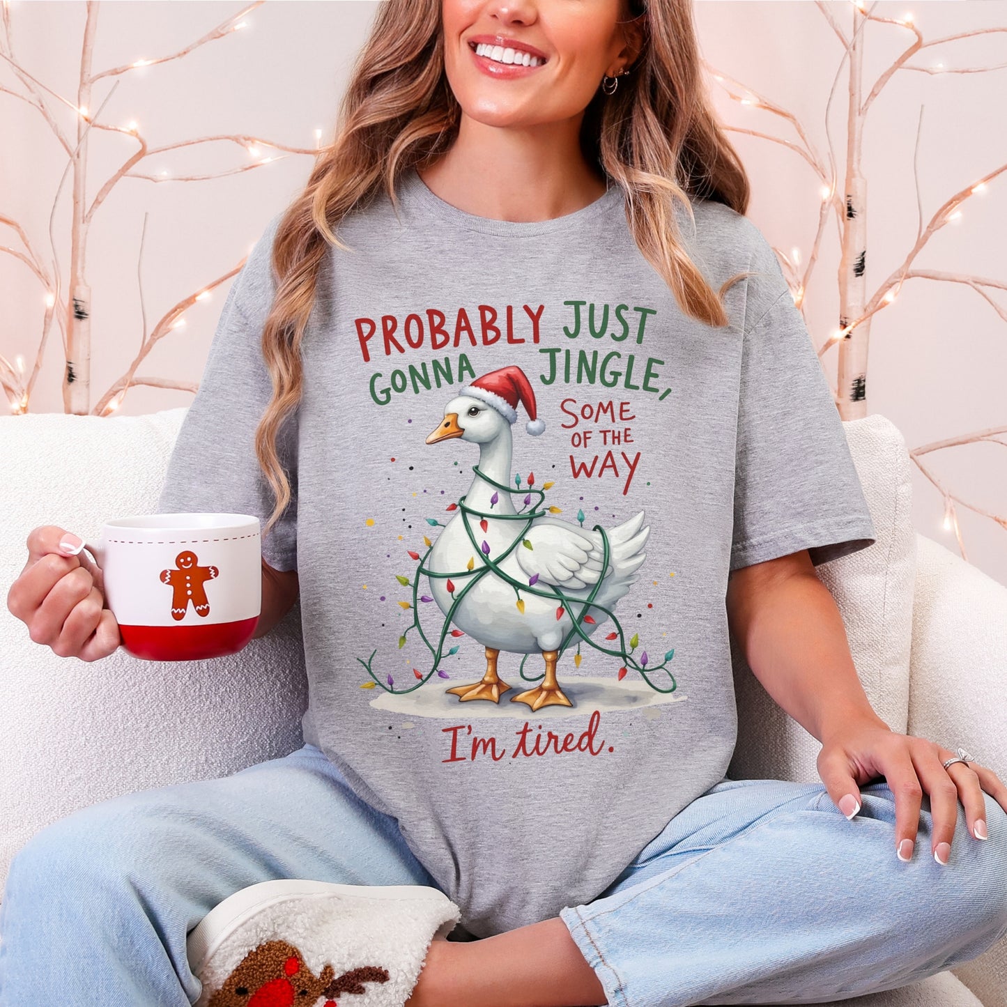 “Probably Just Gonna Jingle Some of the Way” Christmas Goose Tee