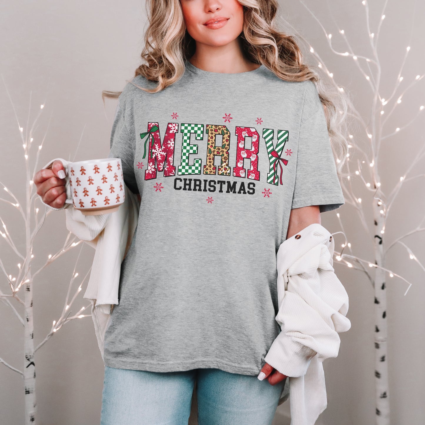 Merry Christmas Patchwork Tee