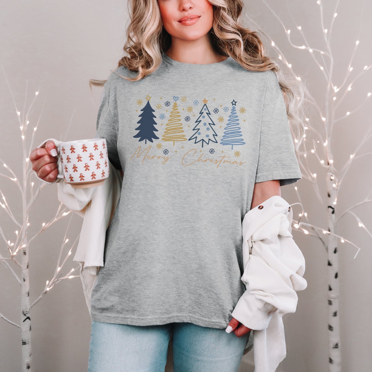 Golden Tree Merry Christmas Tee