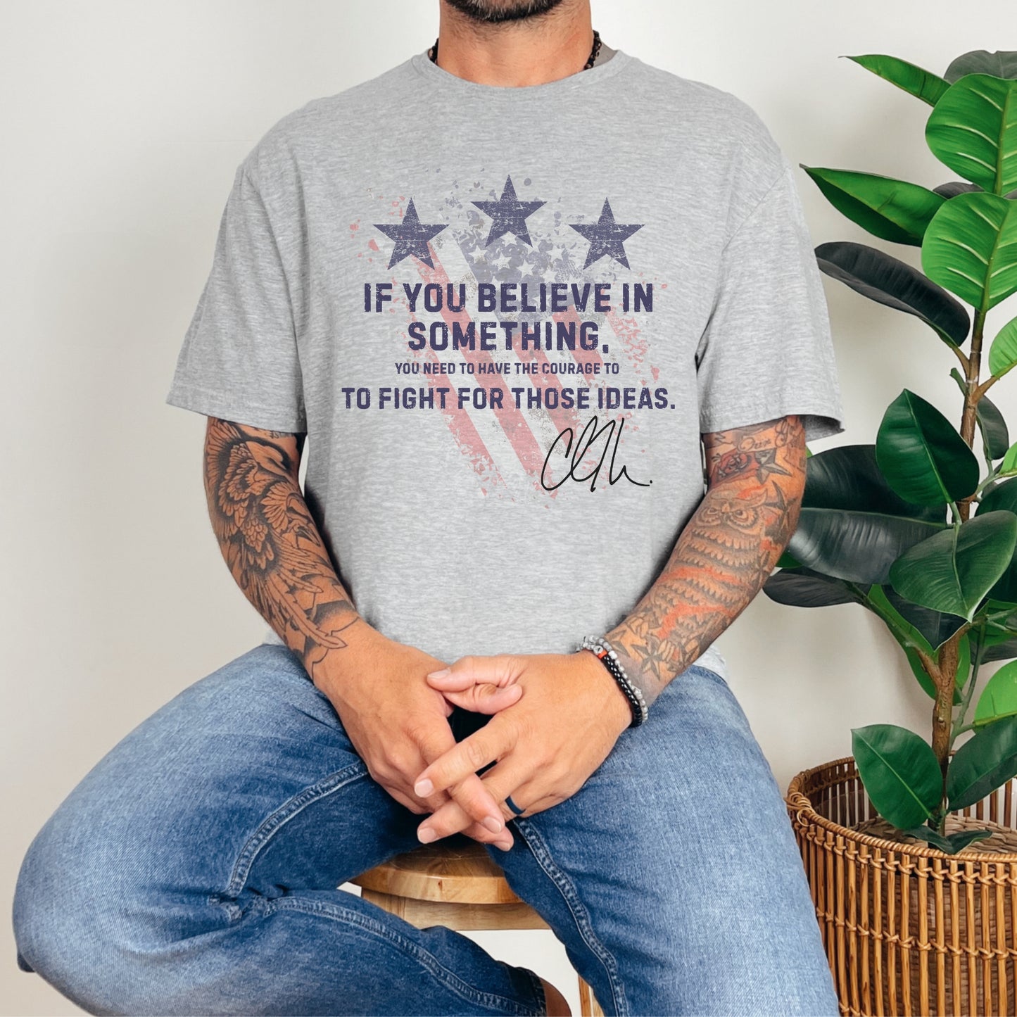 Courage Tee – Stand Strong: Charlie Kirk Collection