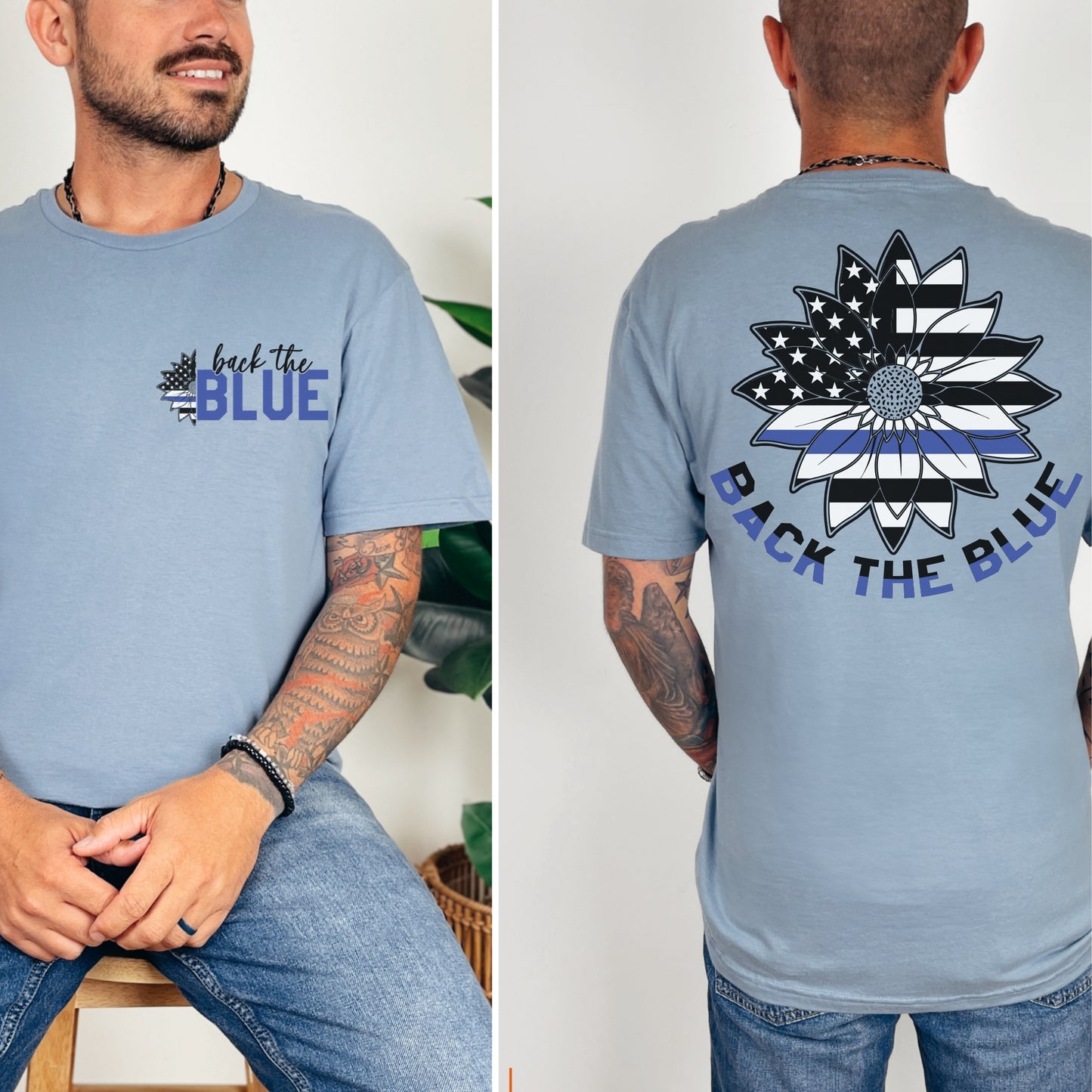 “Back the Blue” Sunflower T-Shirt | Patriot Collection