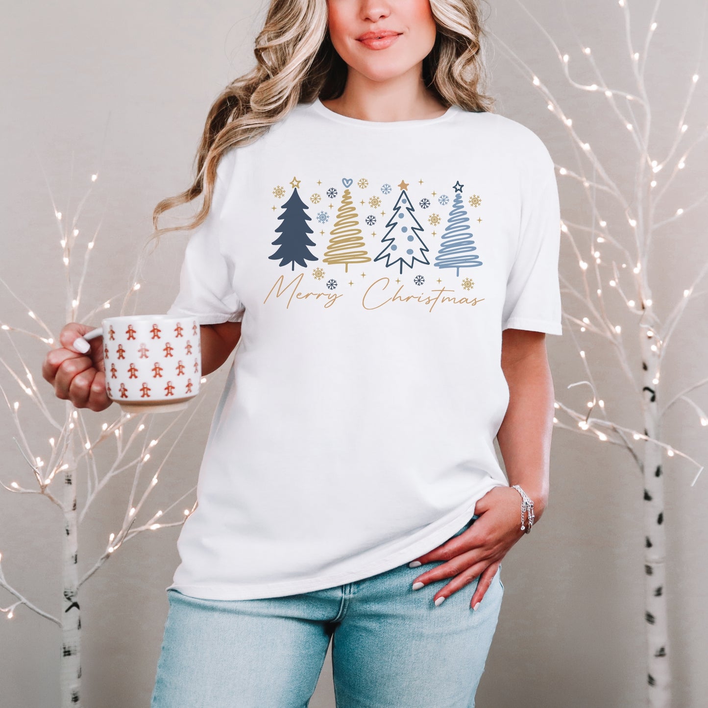 Golden Tree Merry Christmas Tee