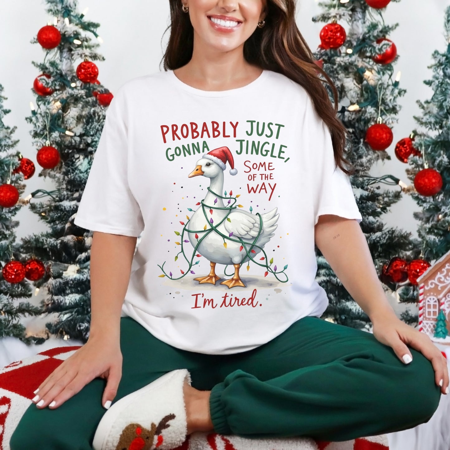 “Probably Just Gonna Jingle Some of the Way” Christmas Goose Tee