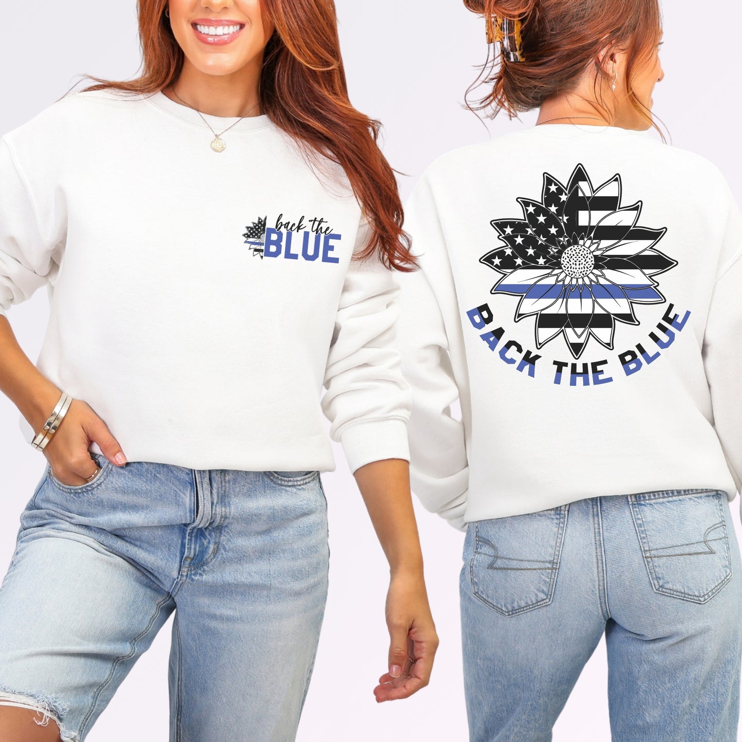 “Back the Blue” Sunflower Crewneck | Patriot Collection
