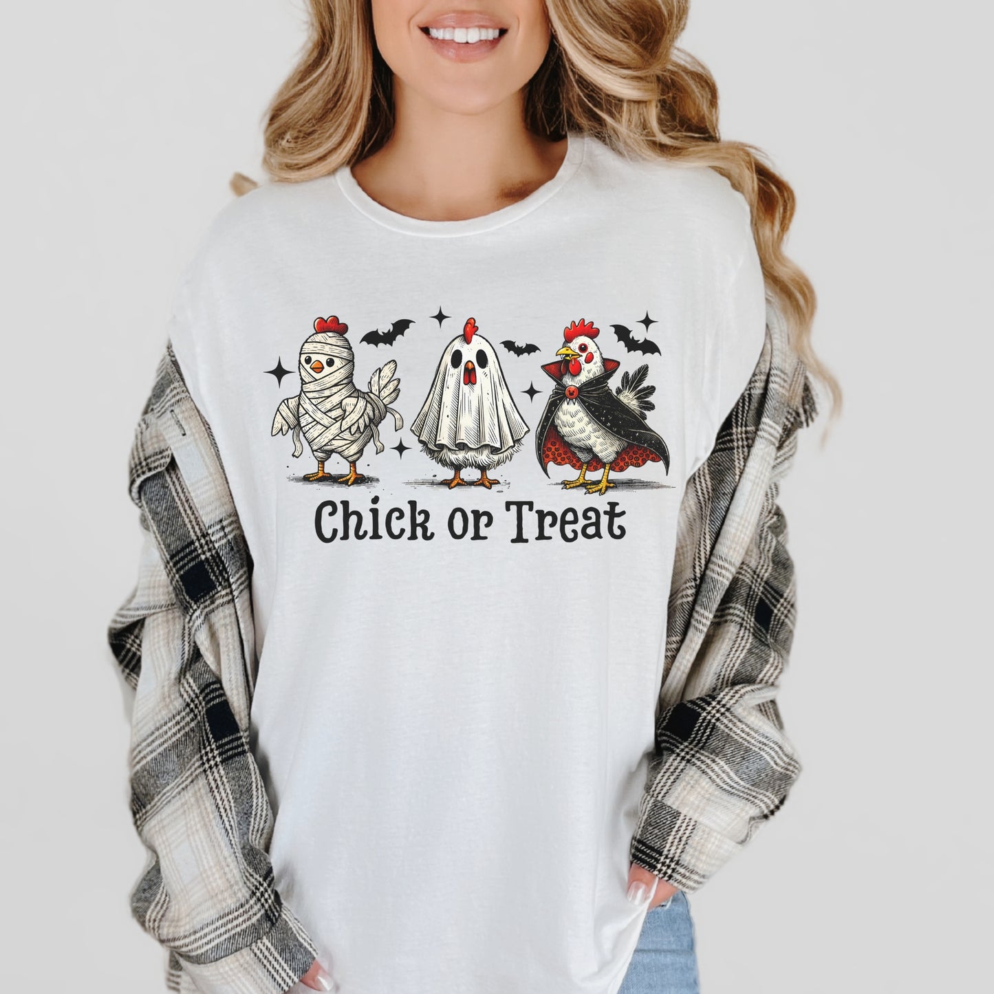 Chick or Treat Halloween Chicken Graphic Tee – Gildan Softstyle Unisex T-Shirt